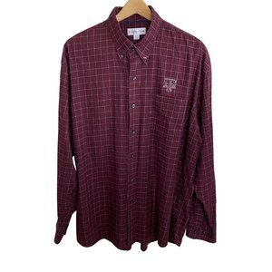 Cutter & Buck Texas A&M Aggies Plaid Long Sleeve Button Down Shirt Size XL